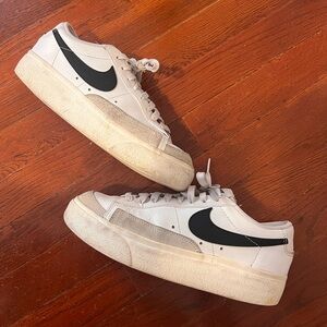 Nike Women’s Blazer Low Platform White and Black Sneakers